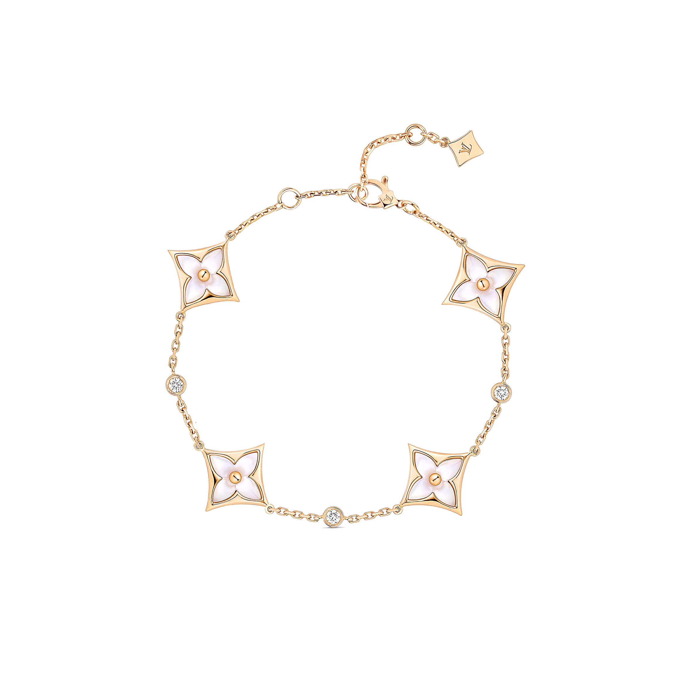 l**is v*t*n colour blossom bb multi-motifs bracelet, pink gold, white mother-of-pearl and Di*m*nds q05569-1